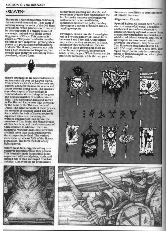 1987 Skaven C22 ratto Ogre 2 caos ratmen CITADEL WARHAMMER ESERCITO BEAST MASTER ogor 